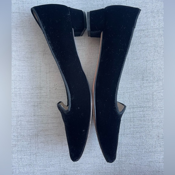 Boden Size 39 Black Velvet Block Heel Loafer, Perfect Holiday Shoe - Picture 5 of 11
